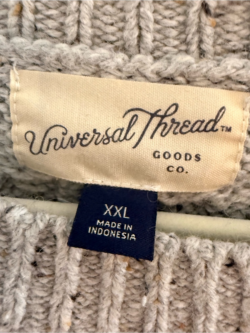 Universal Thread Light Gray Cable Knit Crewneck Sweater - Picture 2 of 4